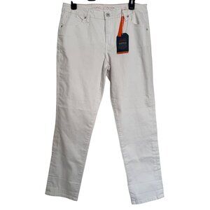 Jag Carter Girlfriend White Size 12/31 Stretchy Denim 29" Inseam Straight Leg $8
